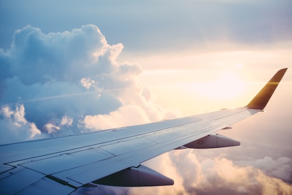 Airplane wing view