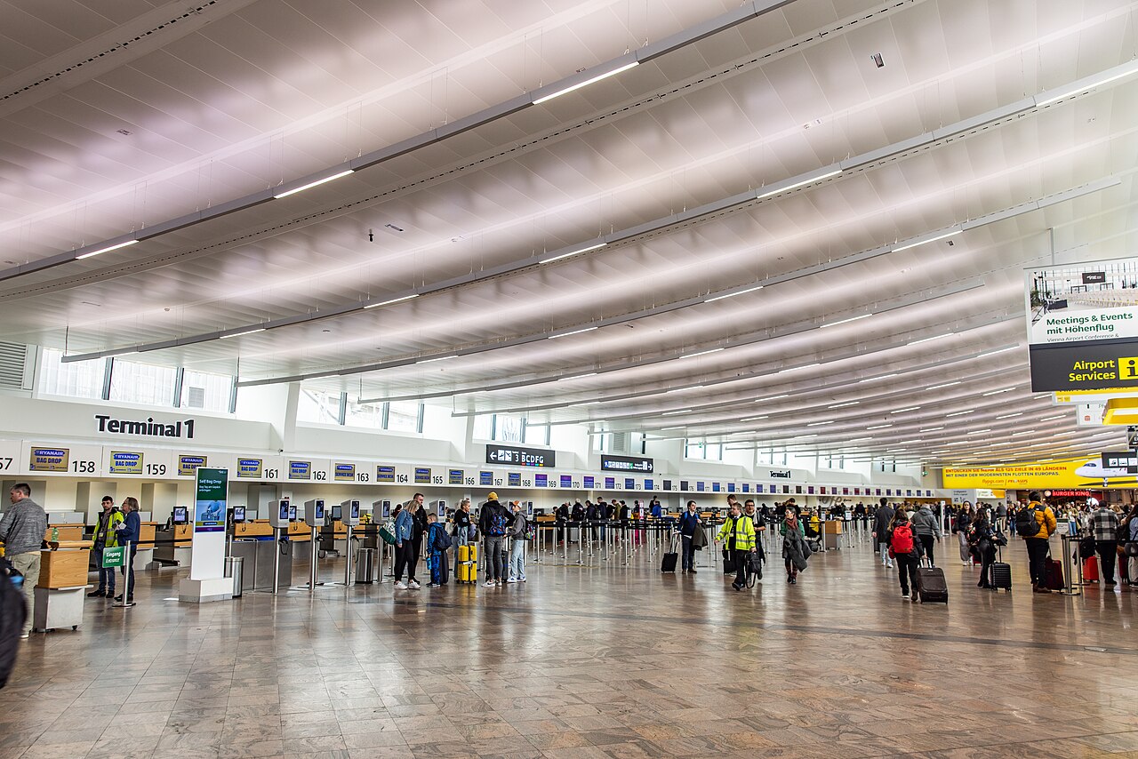 Vienna Airport VIE terminal interior modern Austrian design