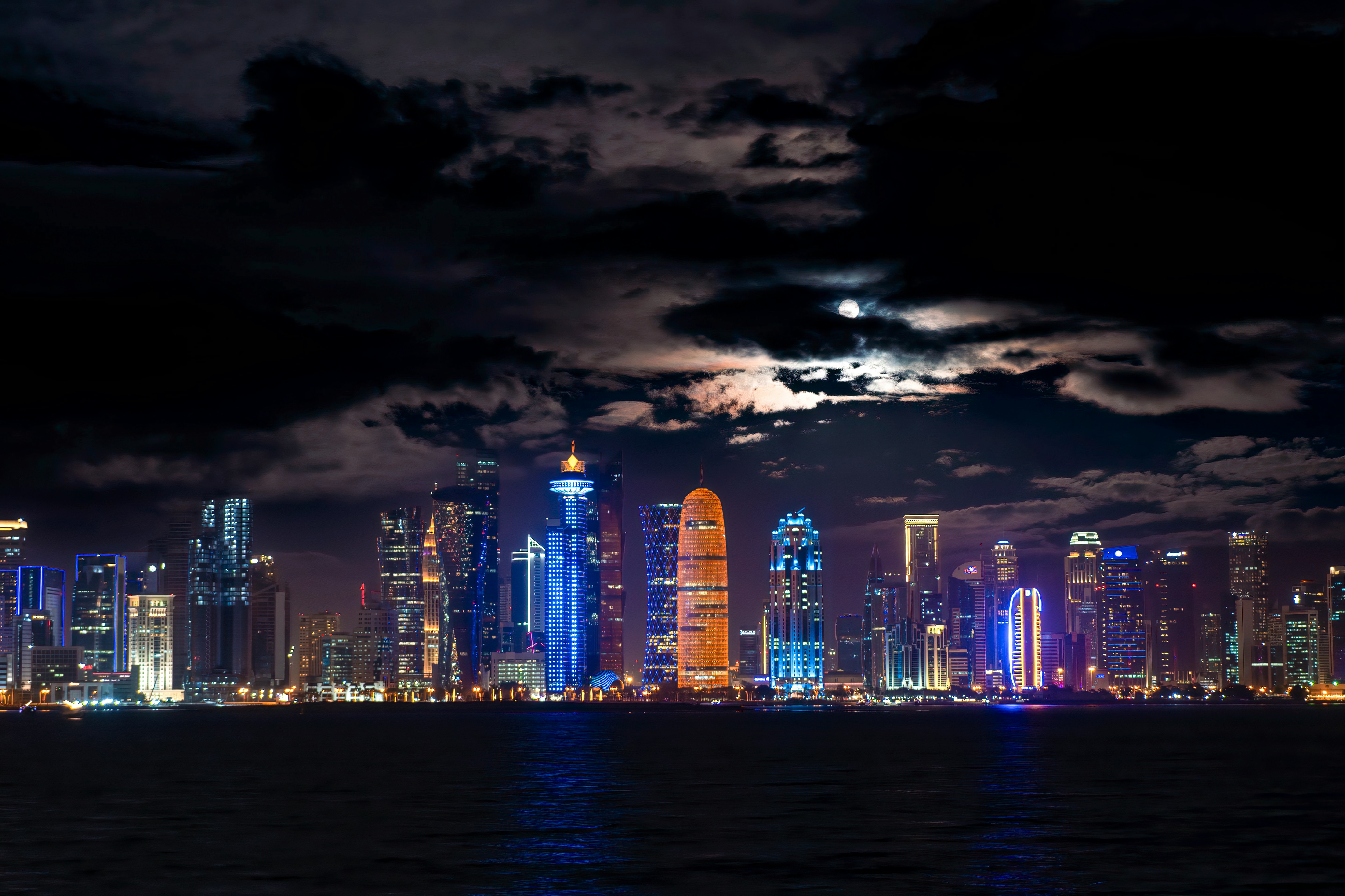 Doha skyline at night